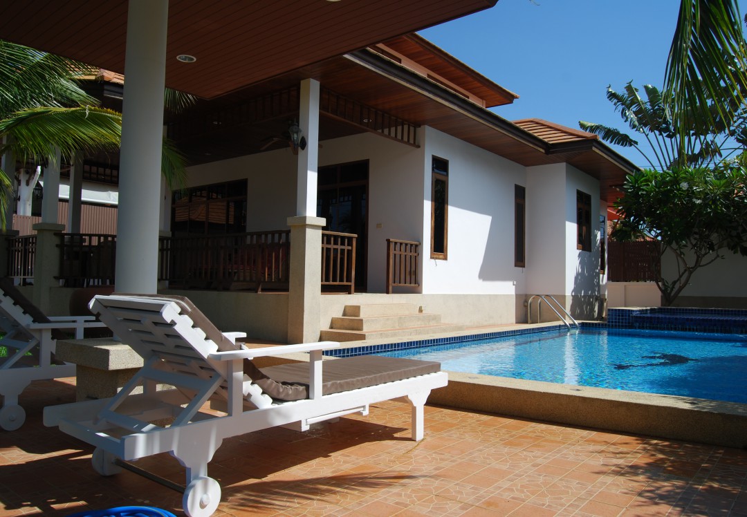 Exterior view of Villa Busaba B23 with pool in Manora village, Hua Hin, Thailand
